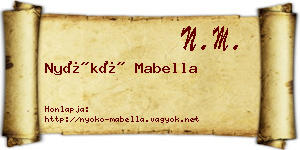 Nyókó Mabella névjegykártya